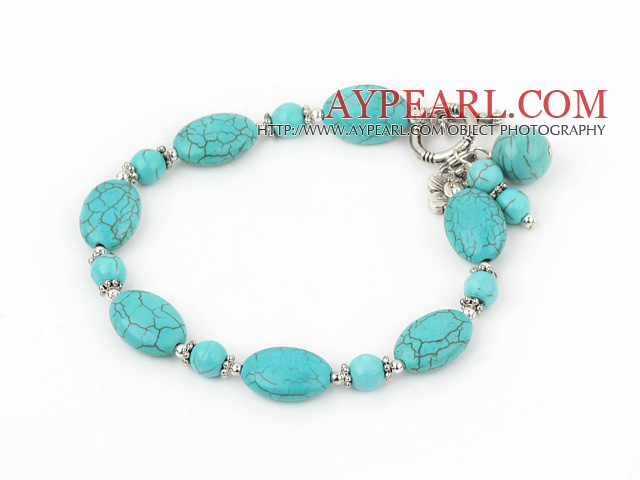 burst pattern turquoise bracelet with toggle clasp