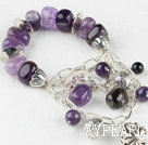 elastic natural amethyst bracelet with lovely charms