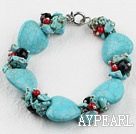 heart shape turquoise and crystal bracelet