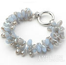 New Design Two Rows Gray Drop Crystal Bracelet