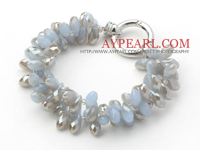 New Design Zwei Reihen Grau Tropfen Crystal Bracelet