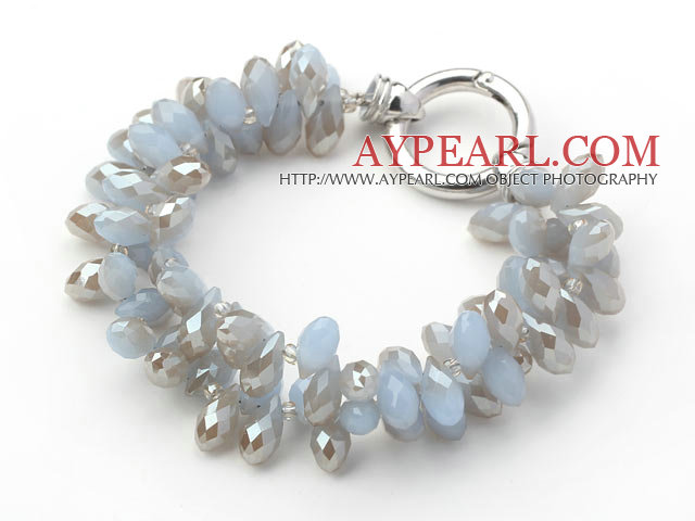 New Design To rader Gray Drop Crystal armbånd