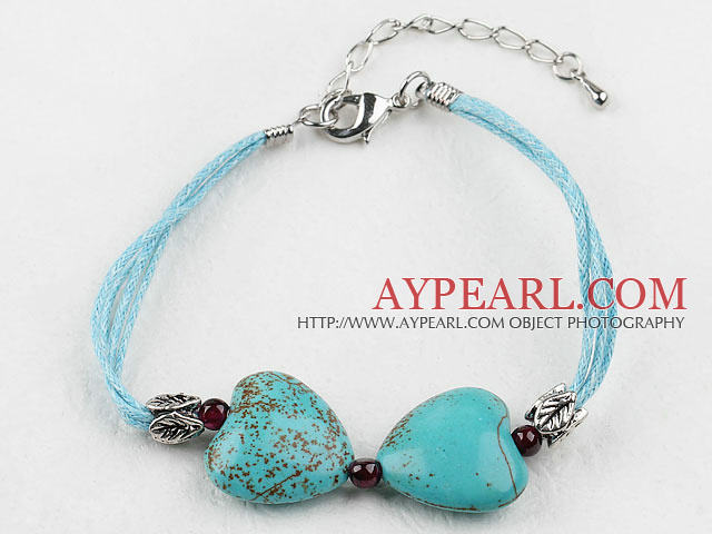 heart shape turquoise bracelet with extendable chain