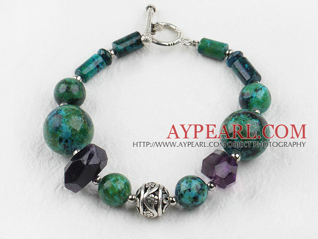 phoenix stone and amethyst bracelet with toggle clasp