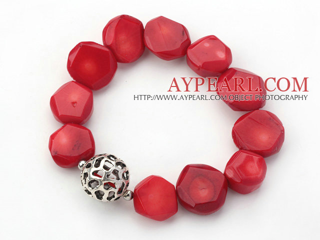 élastique 7,9 pouces rouge Bracelet corail