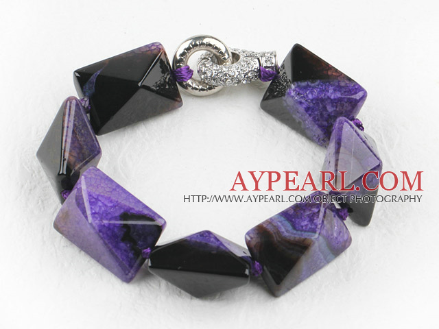 7,5 pouces chunky style bracelet violet agate rutile