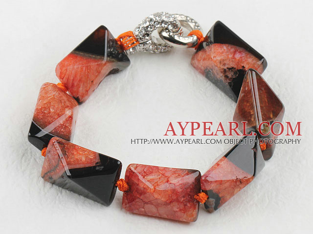 7,5 pouces style trapu rutile bracelet agate