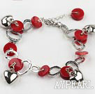 new style red coral bracelet with extendable metal chain