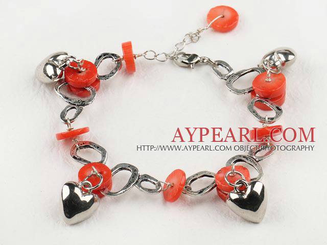 new style coral bracelet with extendable metal chain