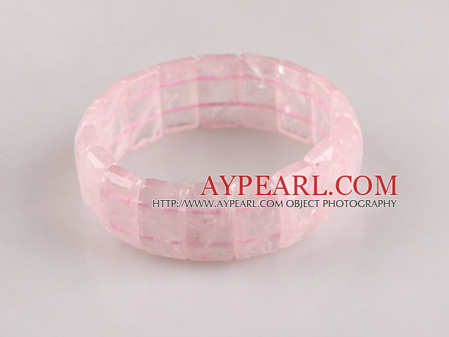 facettes 11 * 20mm rose Bracelet extensible quartze