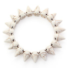 Enkel stil hvit Howlite Punk Bullet Stretch Bangle Bracelet