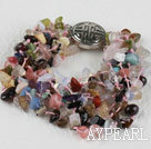 multi strand multi color assorted stone bracelet