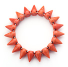 Enkel stil Orange Röd Färg Turkos Punk Bullet Stretch Bangle Armband