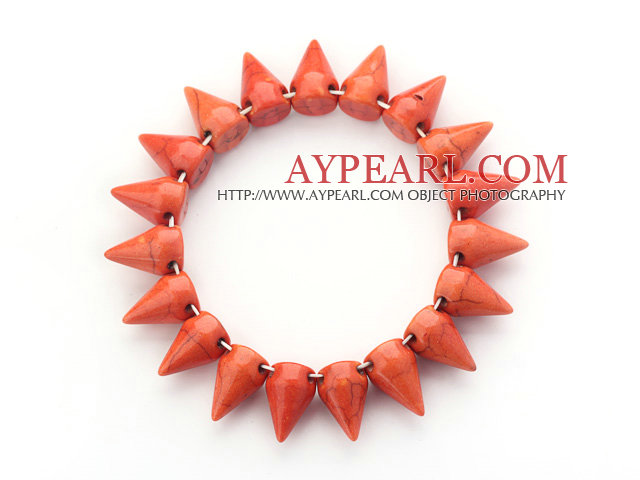 Simple Style Orange Rot Farbe Türkis Punk Gewehrkugel Stretch-Armband