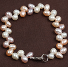 Classic Design Épi de blé Forme de perles d'eau douce naturelle Bracelet avec fermoir