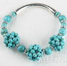 7.9 inches blue turquoise stone bangle bracelet