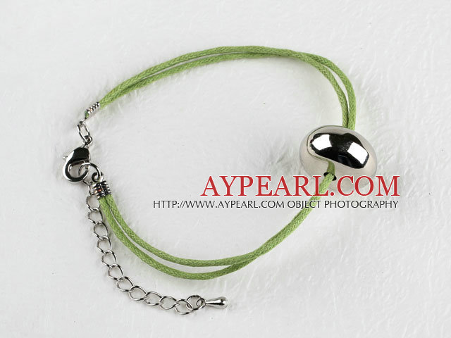 simple style metal beads bracelet with extendable chain