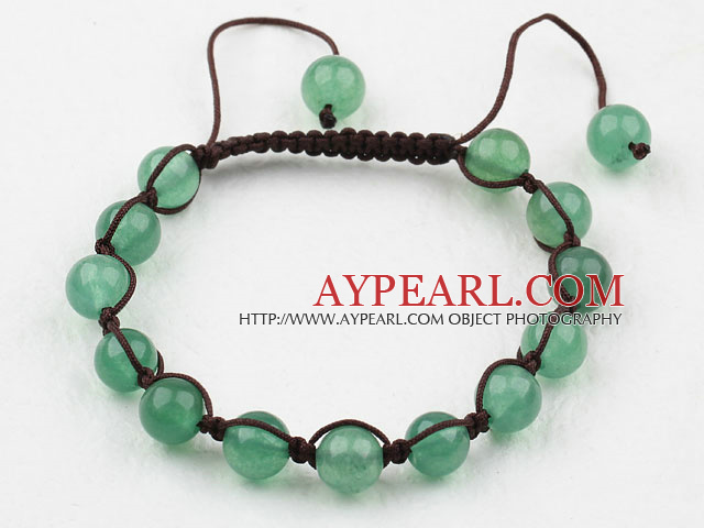 Aventurine Bracelet 8mm cordon tissé avec filetage réglable