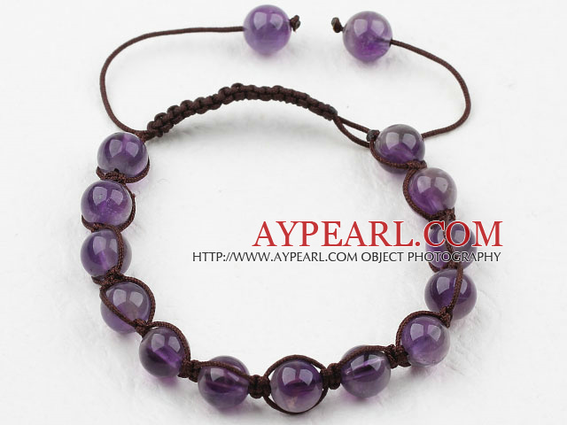 8mm Amethyst Weaved Drawstring Armband mit verstellbaren Gewinde