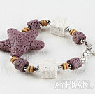 lovely style colorful volcanic starfish stone braceet with extendable chain