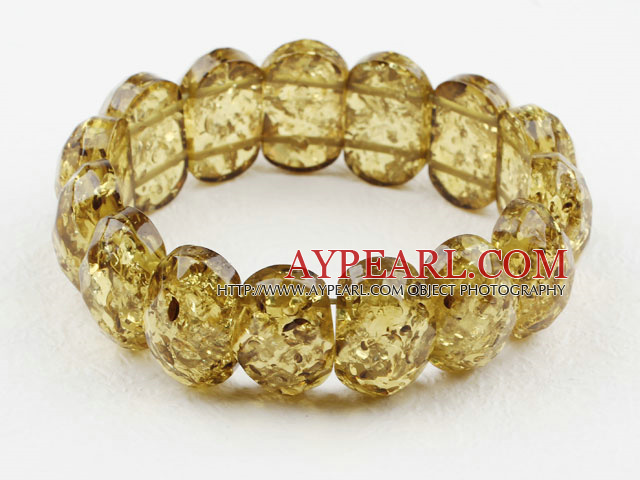 Lemon Yellow Series Imitation Amber Elastic Bangle Bracelet