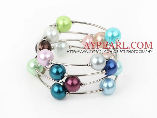 orée arcylic beaded bangle bracelet en perles