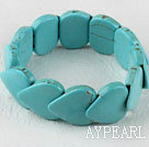 stretchy 20*25mm heart shape turquoise bangle bracelet 