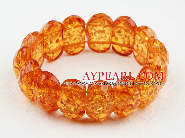 Orange Series Imitasjon Amber Elastic Bangle Bracelet