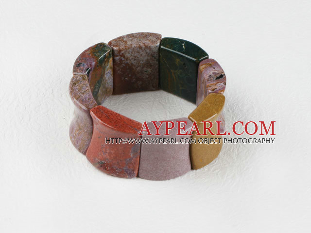 stretchy 25*30mm India agate bangle bracelet 