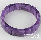 stretchy 10*14mm faceted amethyst bangle bracelet 