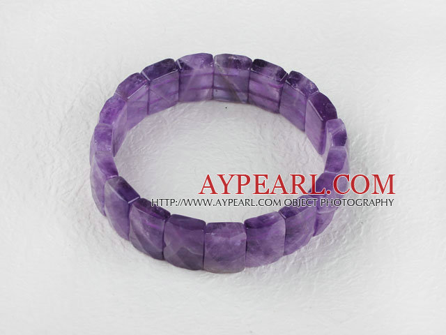 stretchy 10*14mm faceted amethyst bangle bracelet 