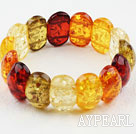 Multi Color Imitasjon Amber Elastic Bangle Bracelet