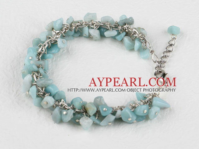 7,5 inches Amazon chips beaded armbånd med uttrekkbare kjeden