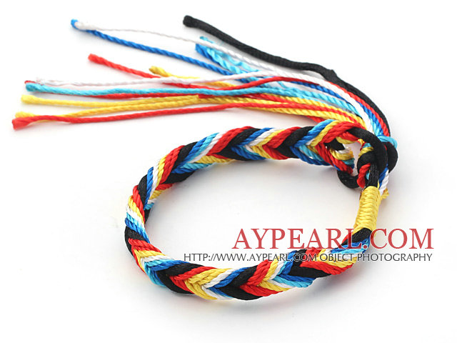 New Style Multi Color Wish Thread Justerbar vävda armband