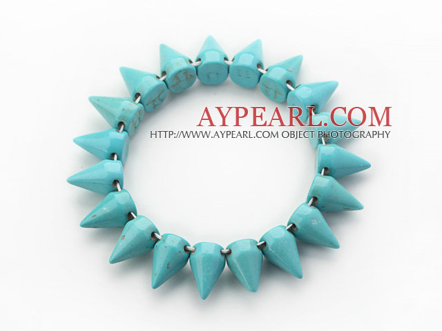 Style de Blue Green Couleur Turquoise Punk Bullet extensible Bracelet Simple