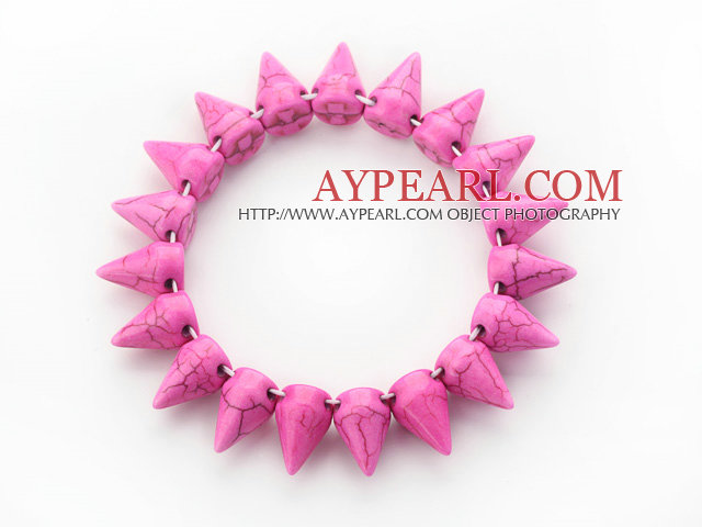 Enkel stil Hot Pink Färg Turkos Punk Bullet Stretch Bangle Armband