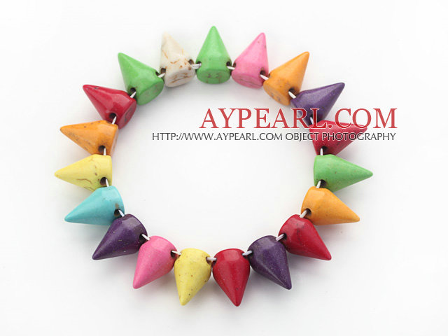 Bracelet extensible double brin 6mm facettes d'agate