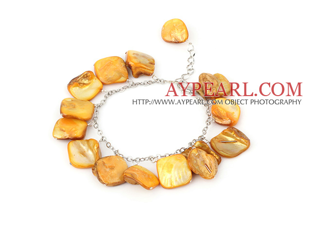 dyed gold shell bracelet with extendable chain