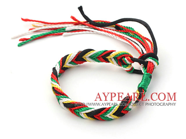 Fashion Style Multi Color Merkzettel Thema Adjustable Woven Bracelet