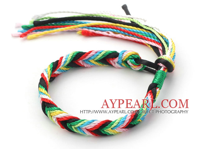 Enkel stil Multi Color Ønskeliste Tråd Justerbar Woven Bracelet