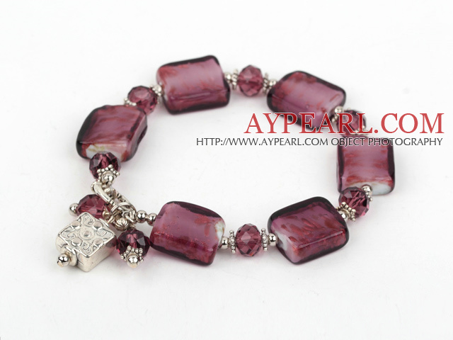 7.5 inches colored glaze bracelet with toggle clasp