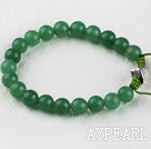 8mm Round Aventurine Beaded Drawstring Bracelet with Adjustable Green Thread