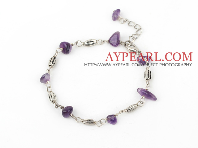 natural amethyst bracelet with extendable chain