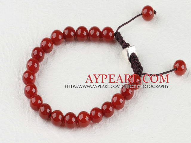 7,5 pouces 8mm agate rouge avec chaîne extensible brecalet