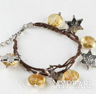 Wholesale yellow colored glaze star charm bracelet with extendable chain