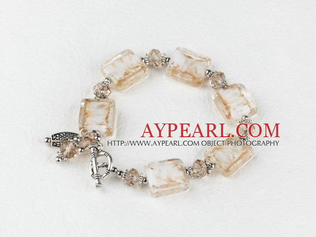 light brown manmade crystal colored glaze bracelet