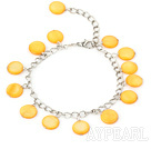 11mm light yellow round shell bracelet with extendable chain