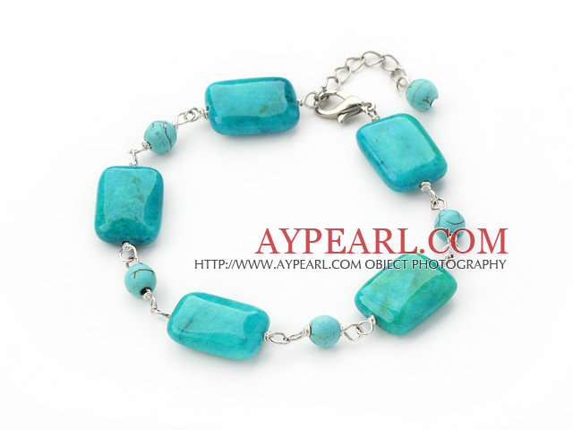7.5 inches turquoise and blue spider stone bracelet with extendable chain