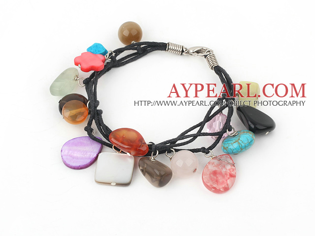 multi color stone bracelet with lobster clasp