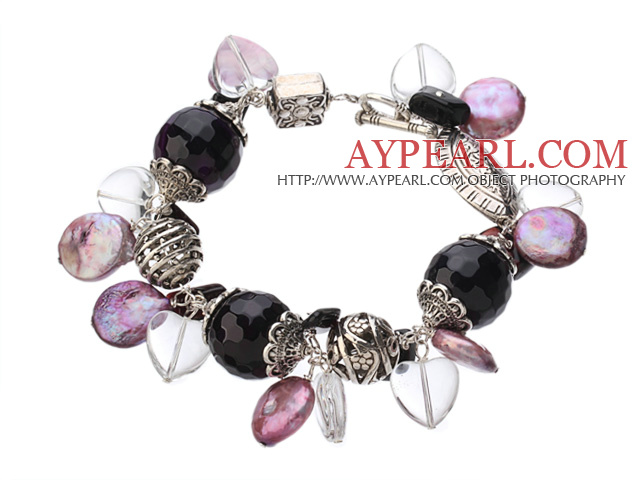 7,5 Zoll facettierten Amethyst Armreif